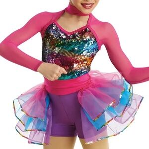 Weissman Rainbow Sequin Dance Costume